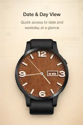 Analog Brown Leather WatchFace screenshot 6