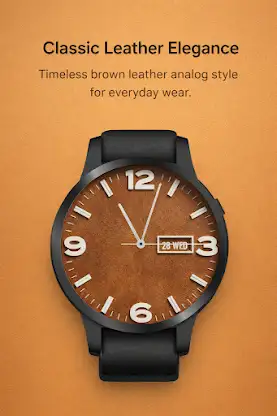 Analog Brown Leather WatchFace screenshot 2