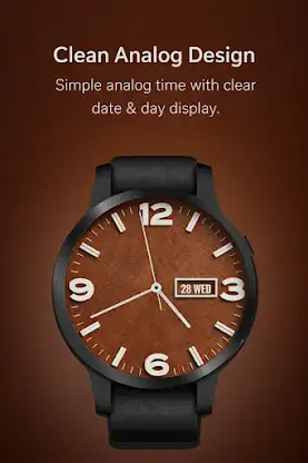 Analog Brown Leather WatchFace screenshot 3