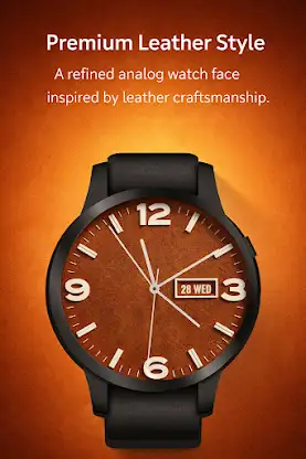 Analog Brown Leather WatchFace screenshot 1