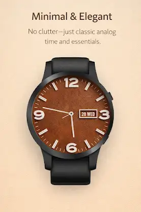 Analog Brown Leather WatchFace screenshot 7