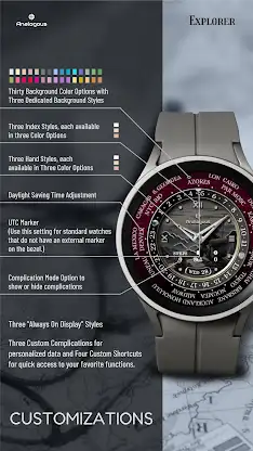 Explorer World Time Watch Face screenshot 4