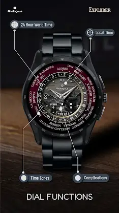 Explorer World Time Watch Face screenshot 3