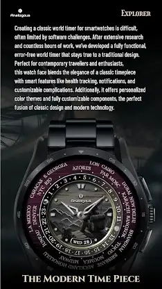 Explorer World Time Watch Face screenshot 2
