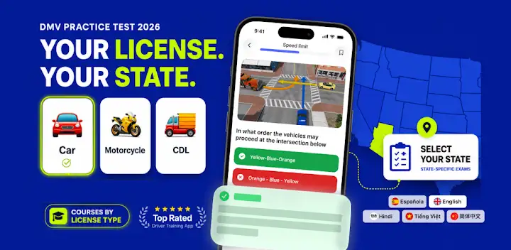 DMV Permit Practice Test 2026 — Android app banner