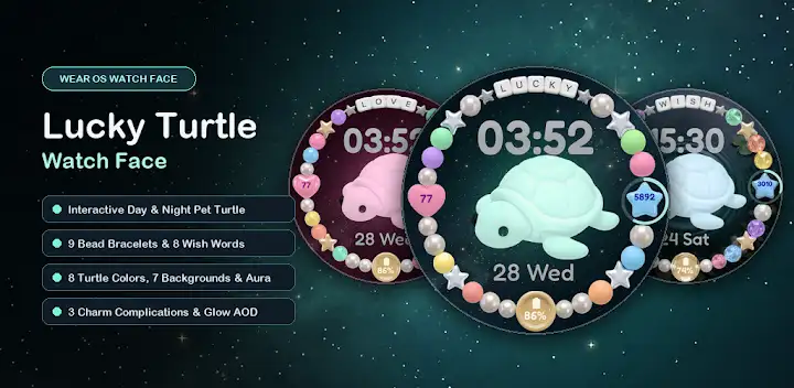 Lucky Turtle Watch Face — Android app banner
