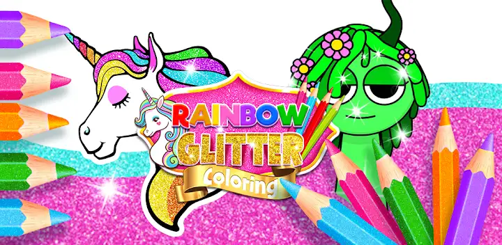 Rainbow Glitter Coloring Book — Android game banner