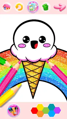 Rainbow Glitter Coloring Book screenshot 3