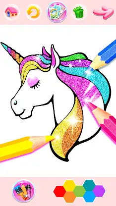 Rainbow Glitter Coloring Book screenshot 1