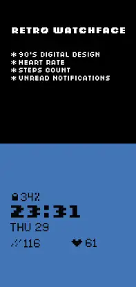 Retro Digital Pixel Watch Face screenshot 1