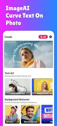 Curve Text On Photo : ImageAI screenshot 1