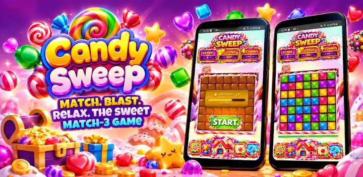 Candy Sweep Puzzle — Android game banner