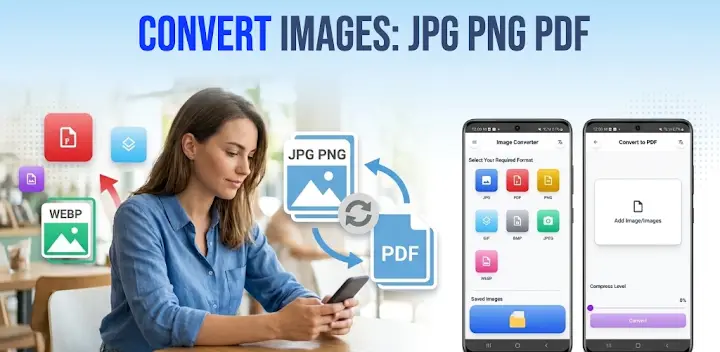 Convert Images: JPG PNG PDF — Android app banner