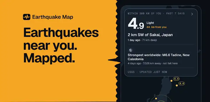 Quake Watch - Earthquake Map — Android app banner