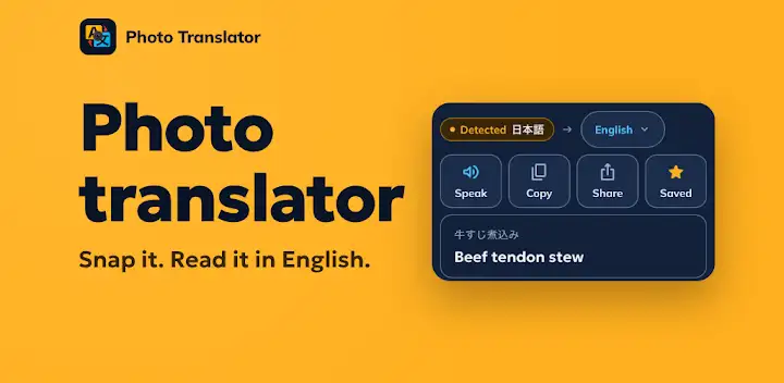 Text & Photo Translator — Android app banner