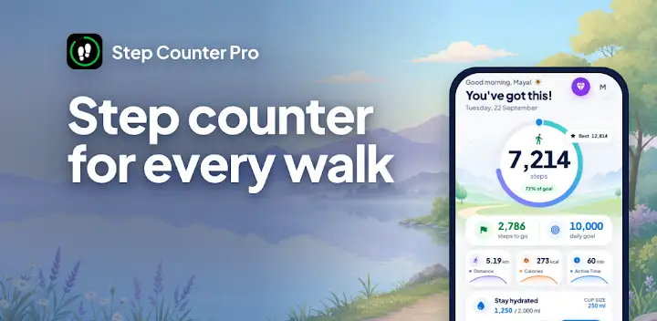 Step Counter Pro — Android app banner