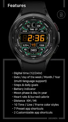 BRN006 Digital Watch Face screenshot 3