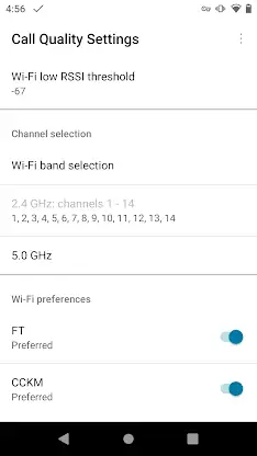 Call Quality Settings screenshot 2