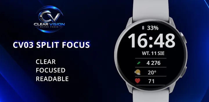 Clear Vision CV03 Watch Face — Android app banner