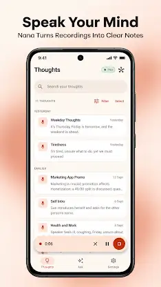 Nana: Record Thoughts Using AI screenshot 1