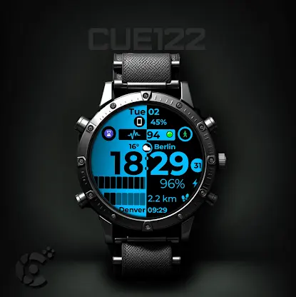 Digital Watch Face CUE122 screenshot 1