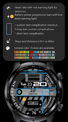 Digital Watch Face CUE123 screenshot 2