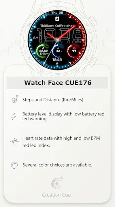 Hybrid Watch Face CUE176 screenshot 2