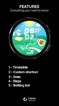 Countryside Watch Face Wear OS screenshot 2