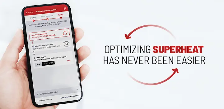 TXV Superheat Tuner — Android app banner