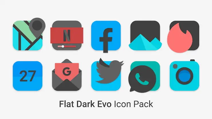 Flat Dark Evo - Icon Pack screenshot 1