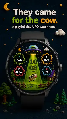 Moonapped: 3D UFO Watch Face screenshot 1