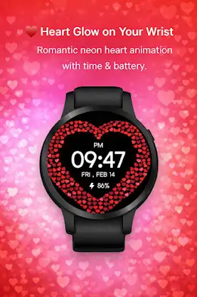 Romantic Heart Wear OS screenshot 1