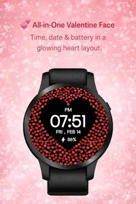 Romantic Heart Wear OS screenshot 2