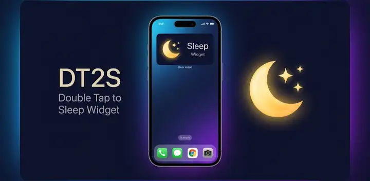 DT2S Tap to Sleep widget — Android app banner