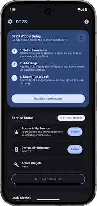 DT2S Tap to Sleep widget screenshot 1