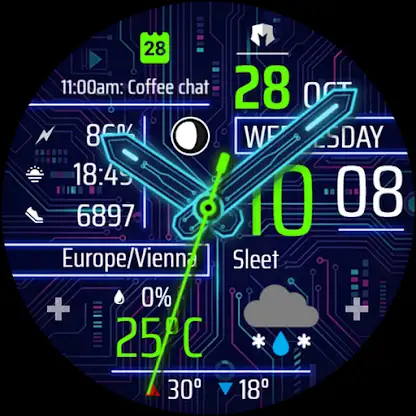 DM185 Cyber Hybrid Watch Face screenshot 4