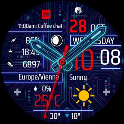 DM185 Cyber Hybrid Watch Face screenshot 2