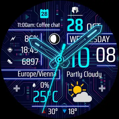 DM185 Cyber Hybrid Watch Face screenshot 1