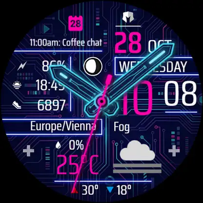 DM185 Cyber Hybrid Watch Face screenshot 3
