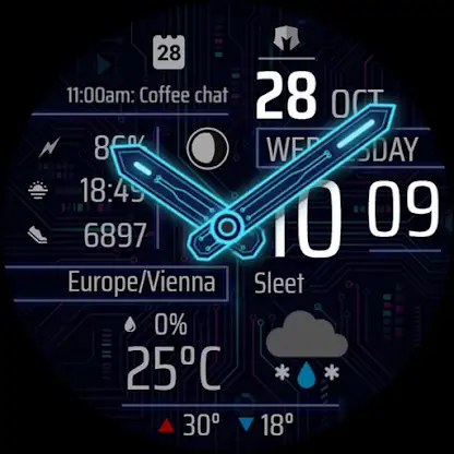 DM185 Cyber Hybrid Watch Face screenshot 8