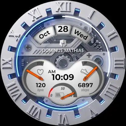 DM187 Chrome Roman Watch Face screenshot 2