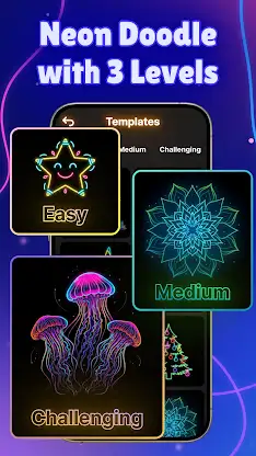 Neon Doodle Drawing: Glow Art screenshot 2
