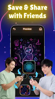 Neon Doodle Drawing: Glow Art screenshot 5