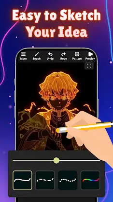 Neon Doodle Drawing: Glow Art screenshot 3