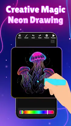 Neon Doodle Drawing: Glow Art screenshot 1
