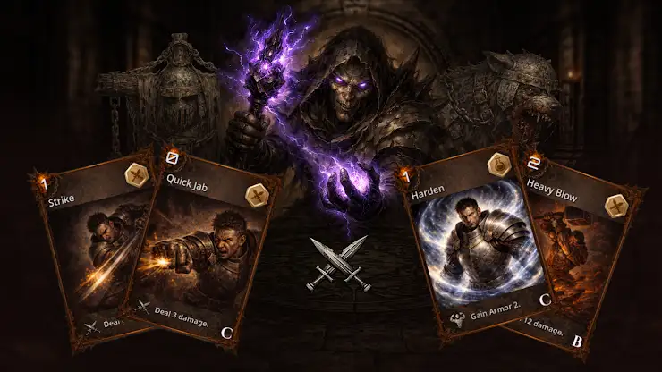 Deadhand Protocol: Card RPG screenshot 1