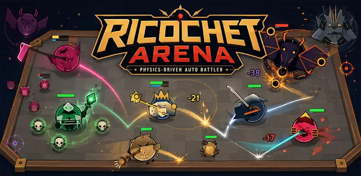 Ricochet Arena: Auto Battler — Android game banner