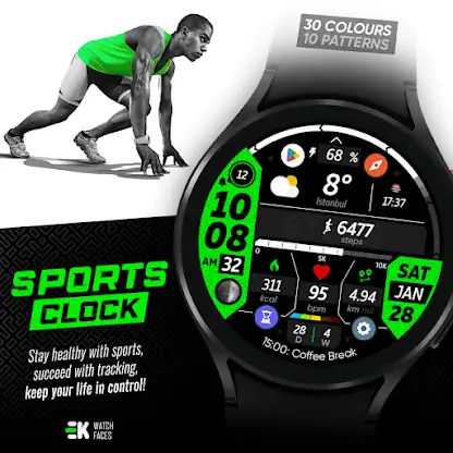 Sports Clock - Watch Face screenshot 2