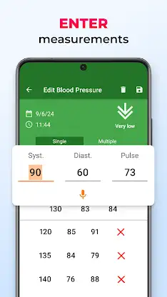 Blood pressure diary screenshot 2