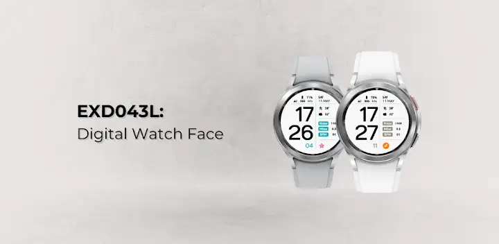 EXD043L: Digital Watch Face — Android app banner